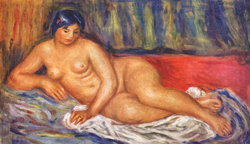 Nude girl reclining 1917